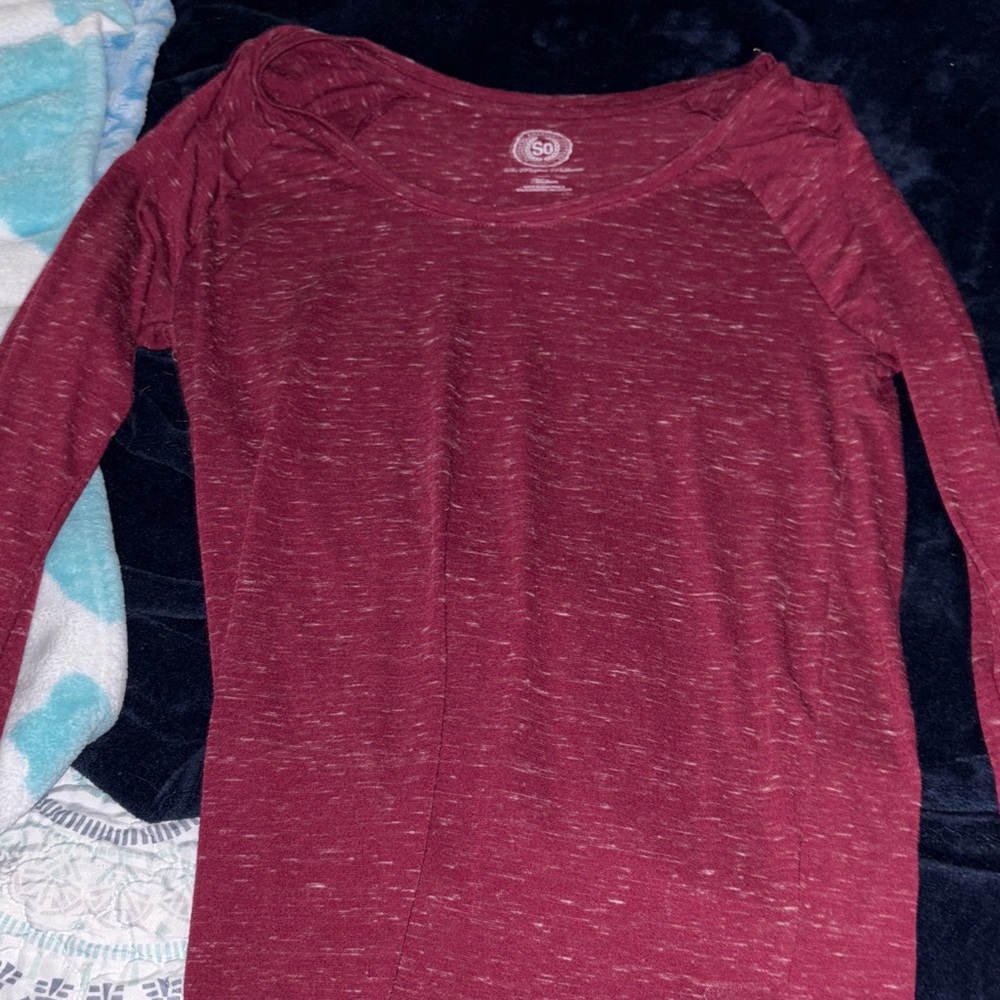 SO Women's Burgundy Long Sleeve Tee